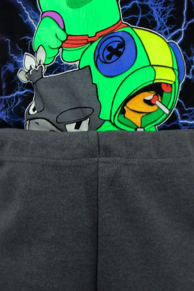 Зауженные трикотажные брюки из хлопка с эластичной тесьмой Полесье С8892-21 1С1252-Д43 134 т.стальной - фото 4