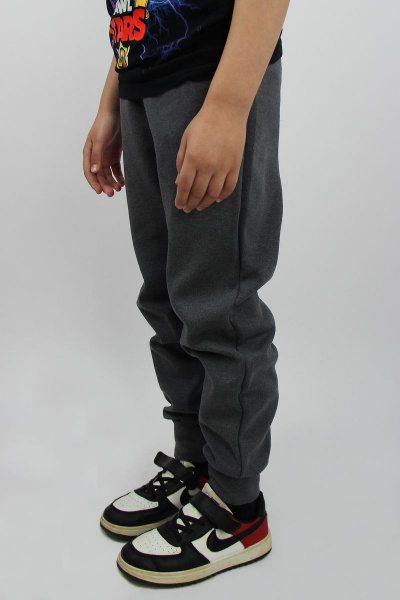 Зауженные трикотажные брюки из хлопка с эластичной тесьмой Полесье С8892-21 1С1252-Д43 134 т.стальной - фото 2