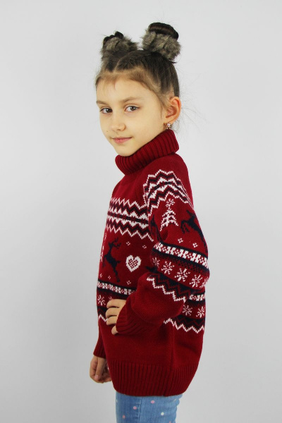 Свитер реглан из шерсти с отложным воротником Полесье С9157-22 2С8759-Д43 146,152 гермес - фото 2