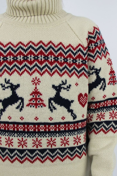 Бежевый свитер из шерсти с рукавом реглан Полесье С9157-22 2С8759-Д43 146,152 жемчуг - фото 3