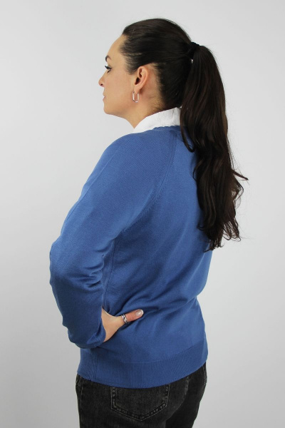 жакет вязаный синий демисезонный с рукавом реглан Полесье С2555-21 1С8688-Д43 170,176 королевский_синий - фото 3