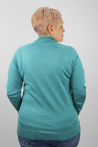 Демисезонный трикотажный свитер прямого силуэта реглан с воротником-стойкой Полесье С3316-15 5С1754-Д43 170,176 бирюзовый - фото 3