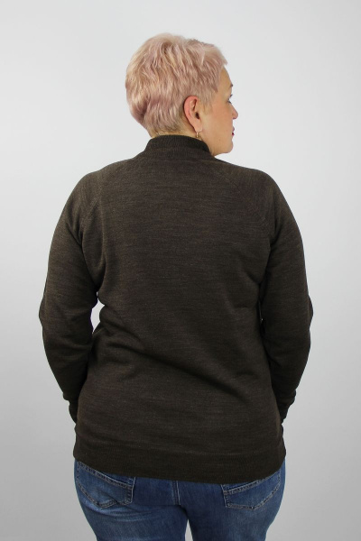 Демисезонный коричневый свитер прямого силуэта реглан с воротником Полесье С3316-15 5С1754-Д43 170,176 коричневый - фото 3
