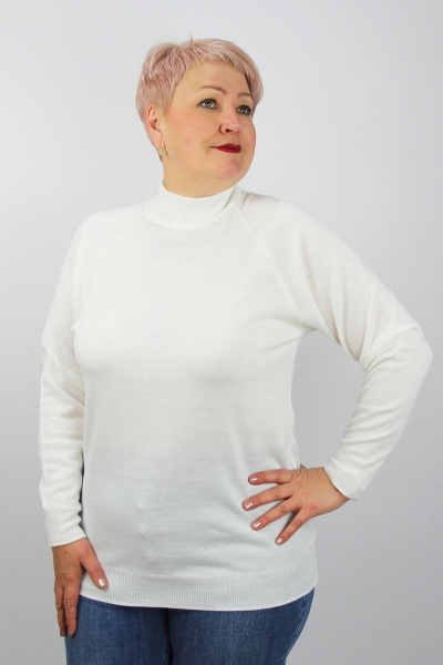 Демисезонный белый свитер прямого силуэта с регланом Полесье С3316-15 5С1754-Д43 170,176 суровый - фото 1