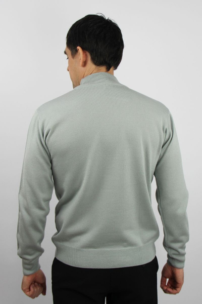 Серый свитер зауженный с двойным воротником Полесье С3012-15 5С1749-Д43 170,176 перламутровый - фото 3