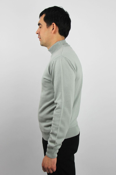 Серый свитер зауженный с двойным воротником Полесье С3012-15 5С1749-Д43 170,176 перламутровый - фото 2