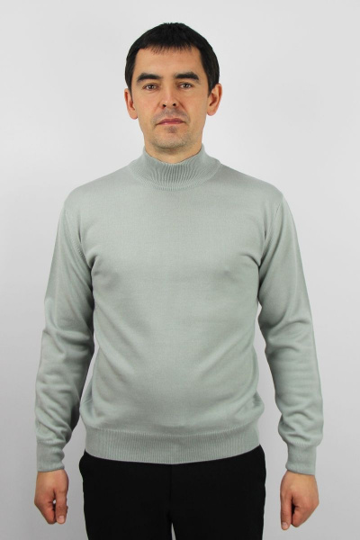 Серый свитер зауженный с двойным воротником Полесье С3012-15 5С1749-Д43 170,176 перламутровый - фото 1