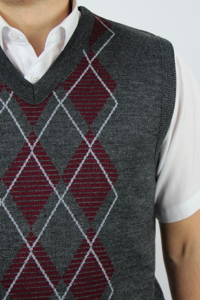 Демисезонный жилет из шерстяного трикотажа с рисунком Полесье С5113-21 1С1331-Д43 170,176 т.асфальт - фото 3
