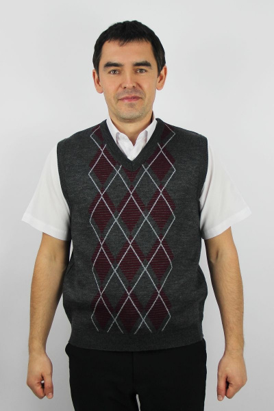 Демисезонный жилет из шерстяного трикотажа с рисунком Полесье С5113-21 1С1331-Д43 170,176 т.асфальт - фото 1