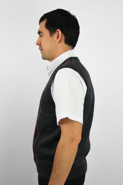 Жилет прямого силуэта из шерстяного трикотажа на каждый день Полесье С5113-21 1С1331-Д43 182,188 т.асфальт - фото 2