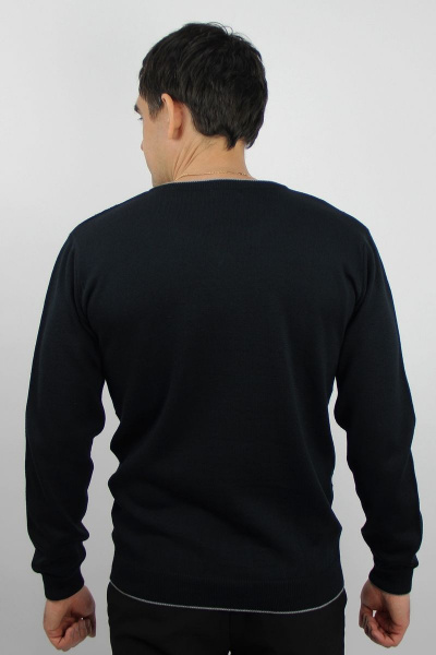 Джемпер из хлопка трикотажный демисезонный классика Полесье С5652-20 1С1005-Д43 182,188 черный_антрацит - фото 3