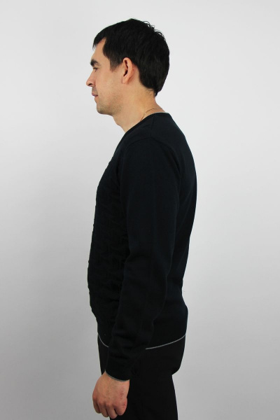 Джемпер из хлопка трикотажный демисезонный классика Полесье С5652-20 1С1005-Д43 182,188 черный_антрацит - фото 2