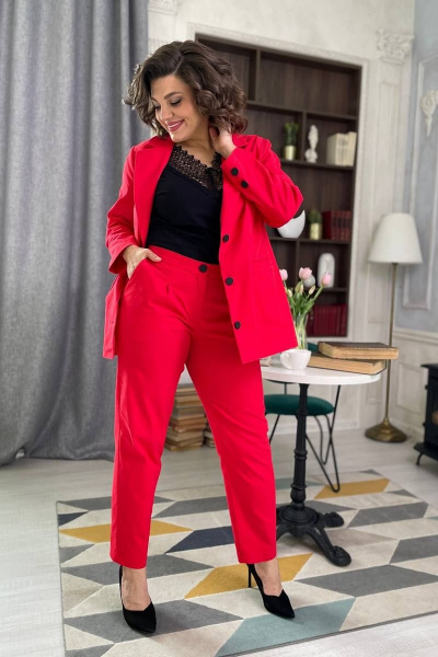 Брюки, жакет Rumoda 2073 красный - фото 11