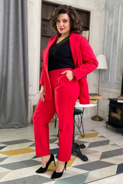 Брюки, жакет Rumoda 2073 красный - фото 10