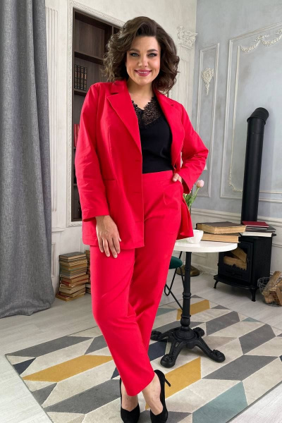 Брюки, жакет Rumoda 2073 красный - фото 4