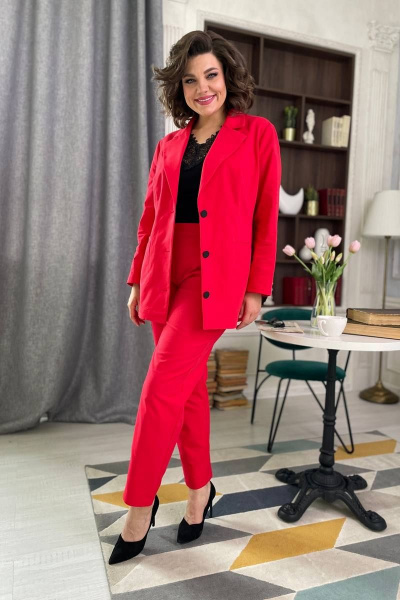 Брюки, жакет Rumoda 2073 красный - фото 2
