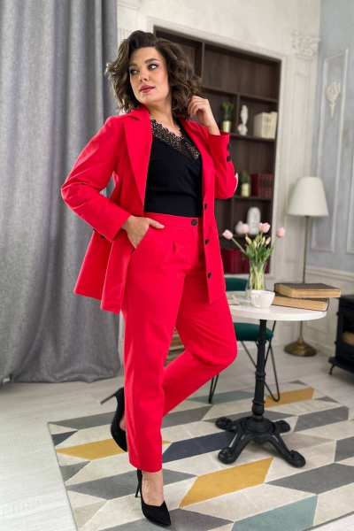 Брюки, жакет Rumoda 2073 красный - фото 1
