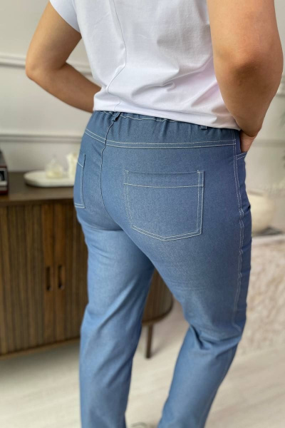 Джинсовые брюки с высокой посадкой и резинкой Rumoda 2023 джинс - фото 11