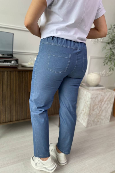 Джинсовые брюки с высокой посадкой и резинкой Rumoda 2023 джинс - фото 10