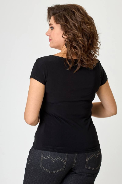 Майка приталенная из трикотажа для бега и casual Zlata 4401 черный - фото 6