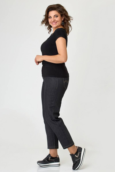 Майка приталенная из трикотажа для бега и casual Zlata 4401 черный - фото 2