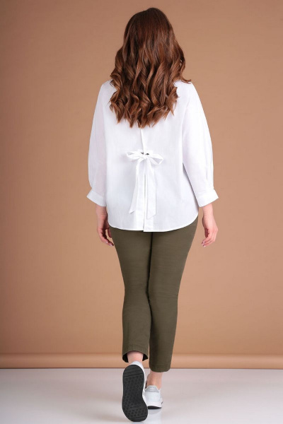 Рубашка-рубашка свободного силуэта из хлопка для лето Таир-Гранд 62427 белый - фото 4