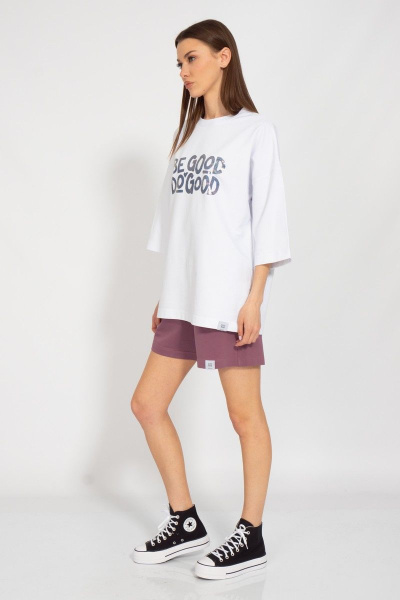 Летний оверсайз костюм с шортами и принтами из хлопка Kivviwear 30903091.09 - фото 9