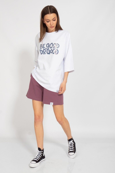 Летний оверсайз костюм с шортами и принтами из хлопка Kivviwear 30903091.09 - фото 7