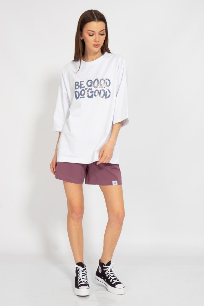 Летний оверсайз костюм с шортами и принтами из хлопка Kivviwear 30903091.09 - фото 4