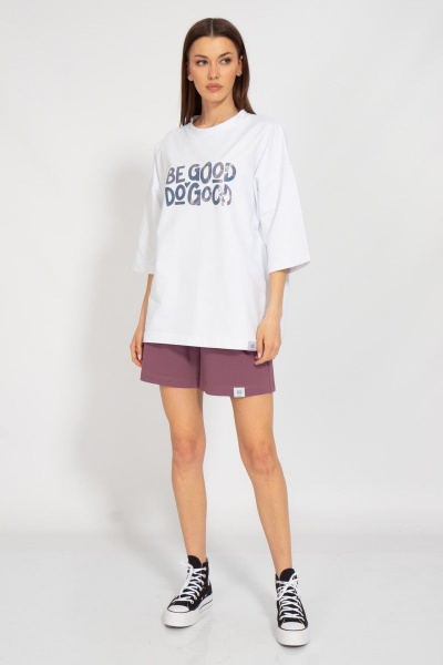 Летний оверсайз костюм с шортами и принтами из хлопка Kivviwear 30903091.09 - фото 2