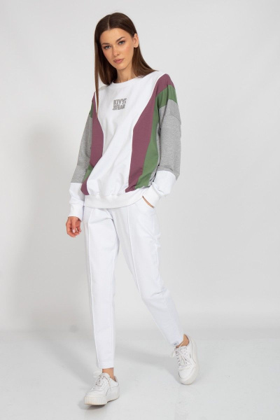 Демисезонный костюм из хлопка с мутицветными свитшотами Kivviwear 31063109.03 - фото 3