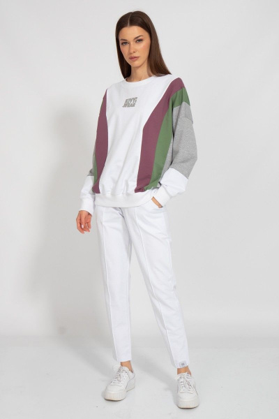 Демисезонный костюм из хлопка с мутицветными свитшотами Kivviwear 31063109.03 - фото 2