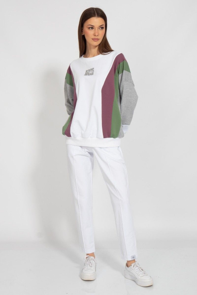 Демисезонный костюм из хлопка с мутицветными свитшотами Kivviwear 31063109.03 - фото 1