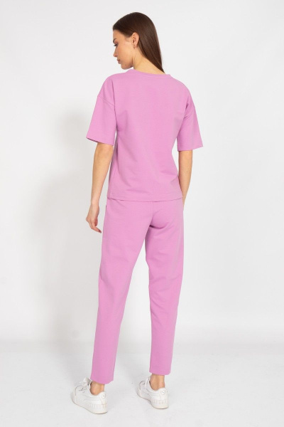 Летний спортивный костюм с кантом и нежной тканью из хлопка Kivviwear 40363040.05 - фото 4