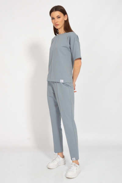 Летний спортивный костюм с кантом и нежной тканью из хлопка Kivviwear 40363040.06 - фото 4