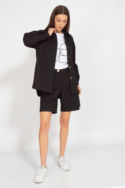 Рубашка свободного кроя из джинса и хлопка для офиса Kivviwear 4100.19 - фото 5