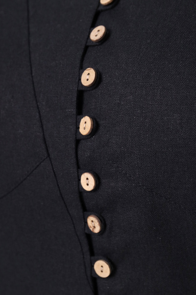 Юбка и блуза на каждый день из льна с принтом в полоску Панда 144310w черный - фото 3