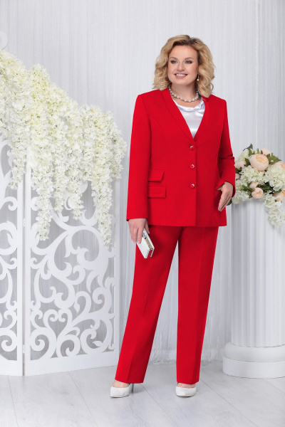 Блуза, брюки, жакет Ninele 2211 красный - фото 1