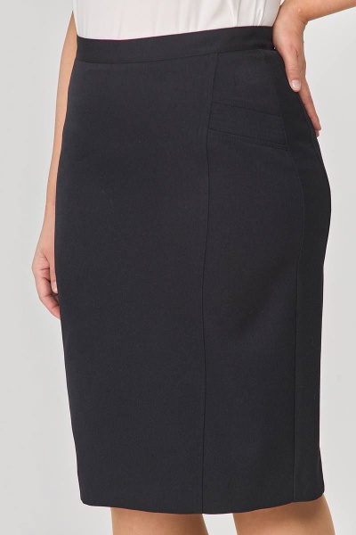 Юбка платье-миди из ткани с шлицей Zlata 4422 черный - фото 6