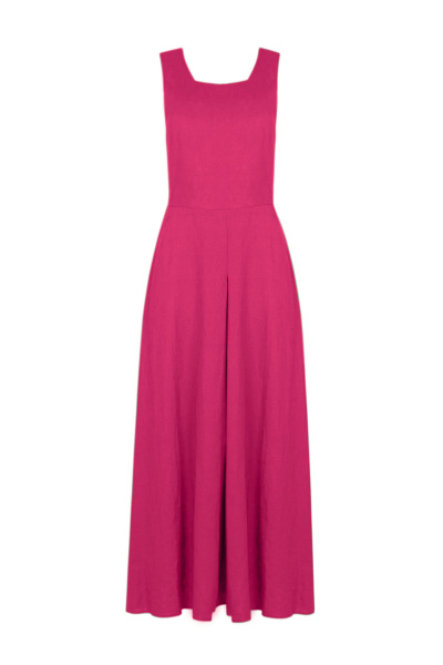 Платье летнее из льна и текстиля Elema 5К-12505-1-170 фуксия - фото 1