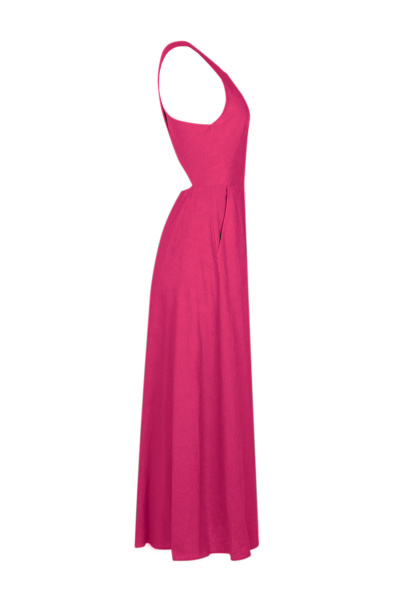 Платье летнее из льна и текстиля Elema 5К-12505-1-170 фуксия - фото 2