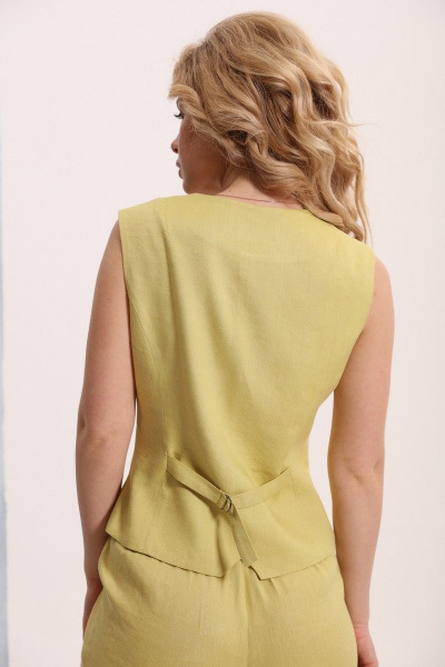 Летний костюм из льняных тканей с жилетом и зауженными брюками LM БЛ5079-1 - фото 7