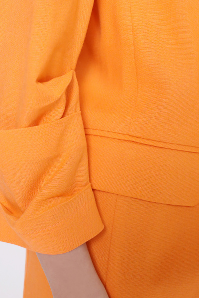 Кэжуал оранжевый жакет из льняной ткани Панда 444933 оранжевый - фото 3