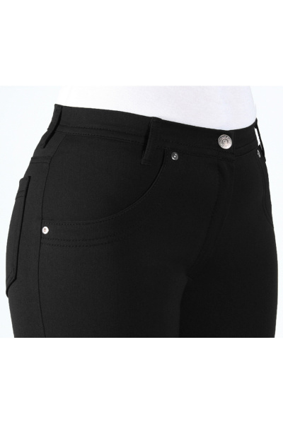 Зауженные брюки из эластичного габардина с высокой посадкой Mirolia 103 черный - фото 3