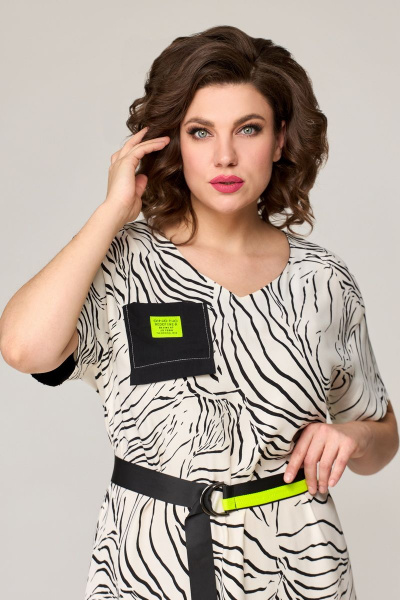 Платье Мишель стиль 1128 черно-молочный - фото 12