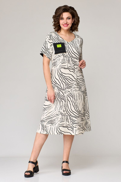 Платье Мишель стиль 1128 черно-молочный - фото 7