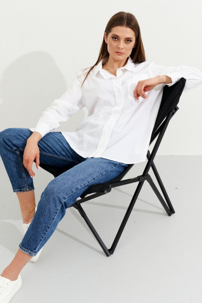 Блузка из хлопка с разрезами и классическим кроем Ketty К-07440 - фото 7