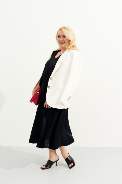 Круглогодичное платье из вискозы с женственным V-образным вырезом Ketty К-05480w черный - фото 14