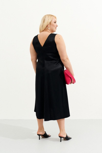 Круглогодичное платье из вискозы с женственным V-образным вырезом Ketty К-05480w черный - фото 13