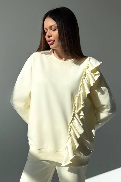 Свитшот oversize из трикотажа с вышитым логотипом GO F4043/02-01.170-176 - фото 1